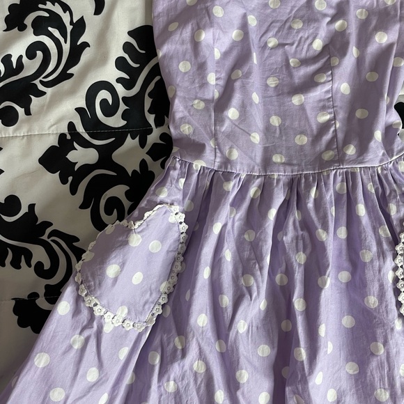 COPY - Bonnechance Collections Purple Polka Dot Sweetheart Dress - Picture 5 of 7
